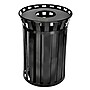 Alpine Industries Metal Outdoor Trash Can with Flat Lid and Liner, 38 Gallon, Black (479-38)~#|#~D306B88B-666A-44C1-915569487CBE158A_sc7