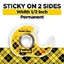 Scotch Permanent Double Sided Tape With Dispenser, 0.5" x 13.9 yds., Clear, 6/Pack (6137H-2PC-MP)~#|#~D34224C0-D263-4DEE-BEFF1902633FA151_sc7