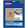 Avery Business Cards, 1" x 3", Matte Kraft Brown, 400/Pack (95283)~#|#~D34372BD-D5E0-4C81-9A7F7ECCBEF214A1_sc7
