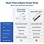 Uncaged Ergonomics Retractable Power Strip with USB-C, 4 AC Outlets, 4 USB Ports and 6ft Retractable Cord, White (RC-white)~#|#~D35FB8C7-12D0-43F0-9DC18AD0CC3971AF_sc7