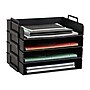 Mind Reader 4-Compartment Stackable Plastic Desk Tray, Black (DANSTACK4-BLK)~#|#~D37D3B39-18D3-4130-9F7DF2F6D598D302_sc7