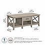 Bush Furniture Key West 47" x 24" Coffee Table, Washed Gray (KWT148WG-03)~#|#~D3AB6C95-40E8-4742-A97AAF6D4D6C0252_sc7