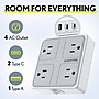 Overtime E63 7-in-1 Wall Outlet Surge Protector Extender with 4 AC Outlets, 2 USB-A & 1 USB-C Ports, White (OWPE63WH)~#|#~D414BA67-C793-4FEE-B30FD66B6C6BDF4C_sc7