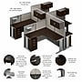 Bush Business Furniture Office in an Hour 63"H x 129"W 4 Person X-Shaped Cubicle Workstation, Mocha Cherry (OIAH007MR)~#|#~D420B238-E3E3-42A3-9D603B39309E3415_sc7