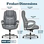 La-Z-Boy Niall AIR Lumbar Pro+ Ergonomic Faux Leather Executive Big & Tall Chair, 400 lb. Capacity, Cool Gray (60114-CGRY)~#|#~D44C8851-2316-481E-A1FBBE0D736A210A_sc7