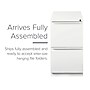 Staples 2-Drawer Vertical File Cabinet, Locking, White, Letter, 19.88"D (26818D)~#|#~D4537174-70D7-4773-AFA3AA98AC7123B9_sc7