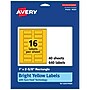 Avery Rectangle Laser/Inkjet Multipurpose Labels, 1" x 2-5/8", Bright Yellow (640/Box)~#|#~D4E803AF-7730-4F32-BA6F0ED653691938_sc7