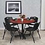 Regency 48" Cherry and Kobe Based Round Table with 4 M Stacker Chairs, Black (TKB48RNDCH47BK)~#|#~D5AA8A2F-6062-4F09-B17A8A61EABDAC03_sc7