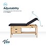 Viva Comfort Aristo Wood Physician Adjustable Exam Table with Shelf, 2 Drawer Cabinet, Paper Holder, 500 lb. Capacity, Black~#|#~D620A711-7355-4B7C-B35777379BC67238_sc7