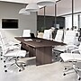 Bush Business Furniture 120W x 48D Boat Shaped Conference Table with Wood Base, Storm Gray (99TB12048SGK)~#|#~D66CF62B-89F1-48B5-BCA8C7448F4D31C4_sc7