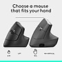 Logitech Lift Wireless Ergonomic Left Handed Optical Mouse, Graphite (910-006467)~#|#~D66E3A70-3C36-4F69-B43B581BFD691BF0_sc7
