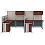 Regency Instant Office 63"H x 129"W 2 Person L-Shaped Cubicle Panel Workstation with Storage, Hansen Cherry (IO008HC)~#|#~D6ADAB80-D990-4159-B07A75C841316EB1_sc7