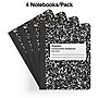 Staples® Composition Notebooks, 7.5" x 9.75", Wide Ruled, 100 Sheets, Black/White Marble, 4/Pack (ST58369)~#|#~D70B31D2-182A-454D-AFD550A9B6BD12CC_sc7