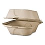 World Centric Fiber Hinged Takeout Container, Natural, 50/Pack, 500/Carton (WORTOSCU15BLFP)~#|#~D7245C51-E302-44A4-97A9F0582B259C07_sc7