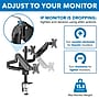 Mount-It! Adjustable Triple Monitor Mount with Gas Spring Arms, Up to 27", Black (MI-4753B)~#|#~D7387097-13C5-4A38-82A74E3957FFFB93_sc7