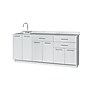 Viva Comfort 36.75"H x 72"W Exam Room Medical Cabinet With Sink, 6-Doors, 3-Drawers, Gray (ADIME902-BASE-72-LS-GRY-MK)~#|#~D758D99D-9D29-4143-ACD35F99BE8B344E_sc7