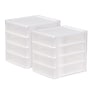 Iris 4-Drawer Desktop Unit, White/Clear, 2/Pack (587013)~#|#~D7A2598B-1052-4E4F-9F0BF8B75BBE610E_sc7