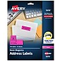 Avery Sure Feed Laser Address Labels, 1" x 2 5/8", Neon Pink, 30 Labels/Sheet, 25 Sheets/Pack   (5970)~#|#~D7E5E684-3D51-4BAF-8A187F13435CCD6A_sc7
