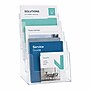 Azar Four-Tier Letter Sized Brochure Holder, 8.5" x 11", Vertical, Table Top, Clear, Plastic (252376)~#|#~D825DFB9-EF92-4CEC-8C2DFF4D8076C6E5_sc7