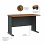 Bush Business Furniture Cubix 48"W Desk, Natural Cherry/Slate (WC57448)~#|#~D914E4D2-88B1-409A-920B8262CFDA96FD_sc7