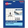 Avery Integrated Cards, 2-1/8" x 5-1/2", Matte Ivory, 80/Pack (95331)~#|#~D94BC3F3-9B50-40BB-9A4EF97EAF74AE79_sc7