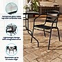 Flash Furniture Lila 55" Patio Table with Umbrella Hole and 6 Slat Stack Chairs, Black (TLH089R017CBK6)~#|#~D9546FEE-3A40-4F37-8FA999F91560B1CF_sc7