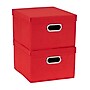 Household Essentials Medium Stackable Folding Fabric Storage Bin, 8" x 13"x 15", 27 Qt., Red, 2/Pack (706-1)~#|#~D9721D88-7E7C-4B74-9D78D6DA40BEA895_sc7