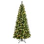 Nearly Natural 8-ft Wisconsin Slim Snow Tip Pine Artificial Christmas Tree with 600 Clear LED Lights (T3050)~#|#~D99AF9F7-E7CB-4E1B-8858ABF02C78C078_sc7