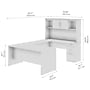 Bestar Logan 66"W U or L Shaped Desk with Drawers and Hutch, Bark Gray (46410-47)~#|#~D9AC7024-EEA5-4F64-A210C0F1F3F2D8A4_sc7