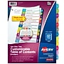 Avery Ready Index Table of Contents Paper Dividers, 1-12 Tabs, Contemporary Multicolor (11847)~#|#~DA24DDB5-8DD6-4329-85EE57699F049079_sc7
