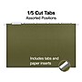 Staples® 95% Recycled  Heavy Duty Hanging File Folders, 1/5-Cut Tab, Legal Size, Standard Green, 25/Box (ST116830/116830)~#|#~DA3754A4-15F6-4C06-9E2A9B9F3EF4E81F_sc7