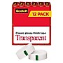 Scotch Transparent Clear Tape Refill, 0.75" x 27.77 yds., 1" Core, Clear, 12 Rolls/Pack (600K12)~#|#~DA5E3C83-B21F-47E5-AAAF312A4F3DEAC4_sc7