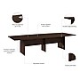 Bush Business Furniture 120W x 48D Boat Shaped Conference Table with Wood Base, Black Walnut (99TB12048BWK)~#|#~DB10BA7B-2B8A-4E68-B0D7F782A337637A_sc7