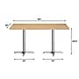 Flash Furniture Bennett Wooden Commercial Indoor Table, 30" x 60", Natural Top/Silver Base (GSF3060NTT2222S)~#|#~DB35ACF3-1439-444F-94AD03CC8ACB2B48_sc7