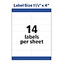 Avery Easy Peel Inkjet Address Labels, 1-1/3" x 4", White, 1,400 Labels/Box (8462)~#|#~DB480BEB-6C43-4C23-83429D22CF0BB2CE_sc7