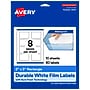 Avery Laser/Inkjet Rectangle Durable Waterproof Labels, 2" x 3", White, 80 Labels/Pack (94237)~#|#~DB7A2184-5F05-4619-B4343F01FCB92374_sc7