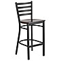 Flash Furniture HERCULES Series Traditional Metal Ladder Back Restaurant Barstool, Black/Walnut Wood (XUDG697BBARWAW)~#|#~DB88095C-5BF7-4C0E-8159FAFF7ACF441F_sc7