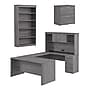 Bestar Logan 66"W U or L Shaped Desk with Hutch, File Cabinet, and Bookcase, Bark Gray (46851-47)~#|#~DBCCD689-C674-48CF-AEAA6295DDC8EAD5_sc7