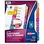 Avery Ready Index Table of Contents Pre-Printed Numeric Paper Divider, 8 Tabs, Multicolor, 6 Sets (11186)~#|#~DBF7D6D9-F8F7-4000-946E7EEAEBC73049_sc7