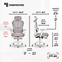Sharper Image S-850 Heated Ergonomic Mesh Swivel Executive Massage Chair with Footrest, Light Gray/White (60106-LGRYWHT)~#|#~DD0F396A-211D-44DE-B78C3D508120D37F_sc7