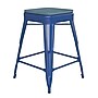 Flash Furniture Kai Indoor-Outdoor Backless Counter Height Stool, Blue with Teal-Blue Seat (CH3132024BLPL2C)~#|#~DD8C255E-7817-403B-B63145A566077CF6_sc7