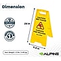 Alpine Industries 24 in. A-Frame Multilingual Caution Safety Wet Floor Sign, Yellow, 10 Pack (ALP499-10)~#|#~DDD1C043-9A66-445C-A810BBE6141F4040_sc7