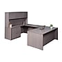 Boss Office Products 66" U-Shaped Desk with Lateral File and Hutch, Driftwood (GROUPA17-DW)~#|#~DE1FC0B5-81C5-4EE6-86E403D447821317_sc7
