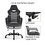 Staples Emerge Vector Luxura Faux Leather Gaming Chair, Black & Gray (61108)~#|#~DE5C290D-5B0B-41F4-92AC73BF25CDC9B6_sc7