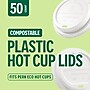 Perk™ Eco Compostable Plastic Hot Cup Lid, 10/12/16 Oz., White, 50/Pack (PK56218)~#|#~DEB6B2A5-4A26-4351-BEF8E5D1EB4DC322_sc7