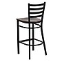 Flash Furniture HERCULES Series Traditional Metal Ladder Back Restaurant Barstool, Black/Walnut Wood (XUDG697BBARWAW)~#|#~DF5C44F3-E554-47F3-A69761CEAAE3B0F9_sc7