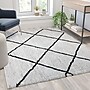 Flash Furniture Roxy Collection Polyester 89" x 62" Rectangular Handmade Rug, Ivory/Black (RCKJ1810700157)~#|#~E0192F86-5006-48E4-8F83744458902DD0_sc7