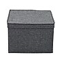 Household Essentials Medium Stackable Folding Fabric Square KD Storage Box, 10" x 15"x 15", 39 Qt., Gray, 2/Pack (7517-1)~#|#~E01AA67B-D82A-4B97-A4D9E9835CD402FB_sc7