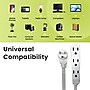 GoGreen Power 8' Extension Cord, 3-Outlet, 16 AWG, White (GG-19608)~#|#~E0A76DAE-1FBD-40D4-8C16E5249B1B141B_sc7