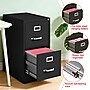 Staples Heavy Duty 2 Drawer Vertical File Cabinet, Letter Size Documents, 26.5" D x 15" W x 28" H, Black~#|#~E0CBBA80-E58D-4FA2-AE4342E1F380D84C_sc7